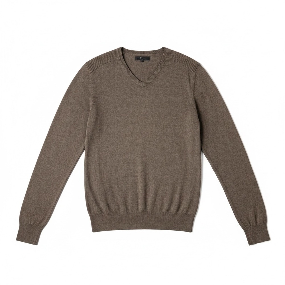 Marc Anthony Mens Taupe Cotton Cashmere Blend V-Neck Pullover Sweater Size M‎